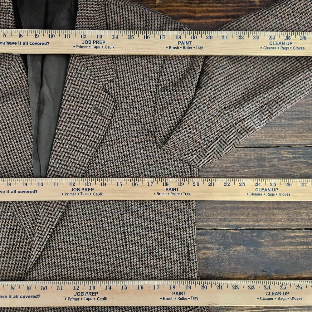 Club Room Men's Sport Coat Blazer Two‎ Button Brown Herringbone Silk Wool 40S